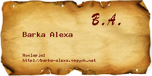 Barka Alexa névjegykártya